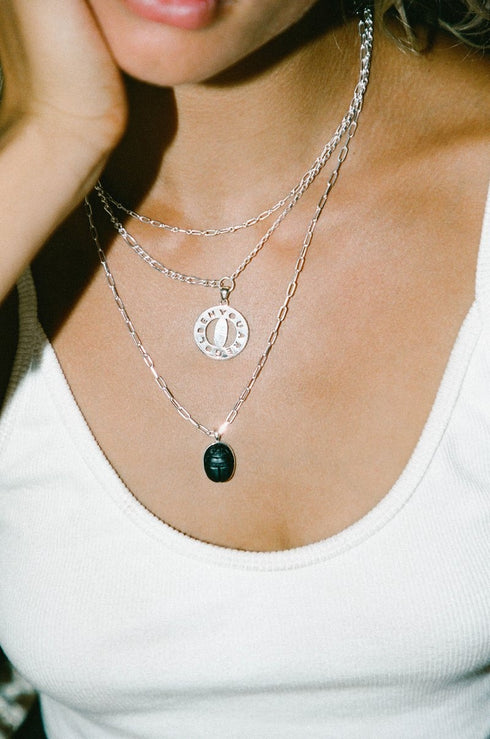 FIGARO CHOKER KETTING ZILVER